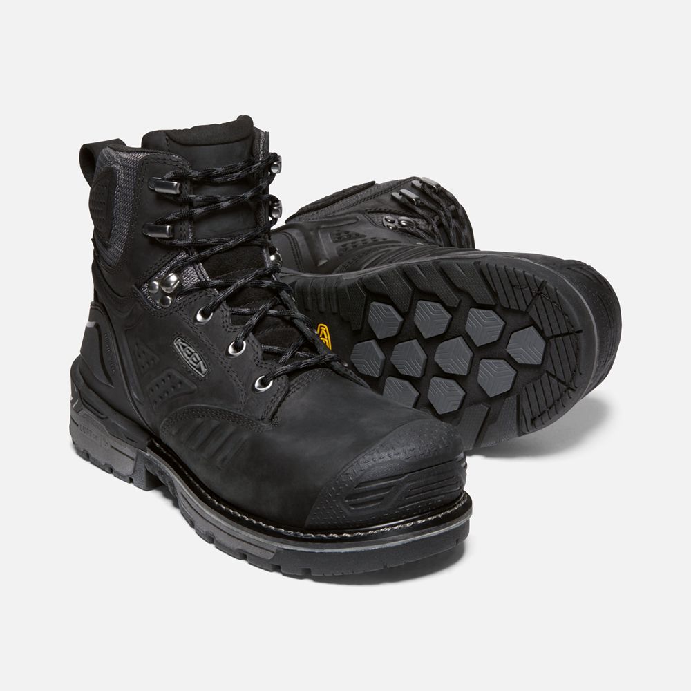 Botte de Travail Keen Homme Noir | Philadelphia 6\" Waterproof (Carbon-Fiber Toe) | AZEUL-2816